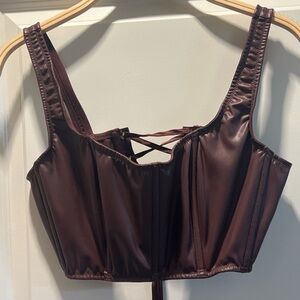 Victoria's Secret Deep Brown Satin Corset